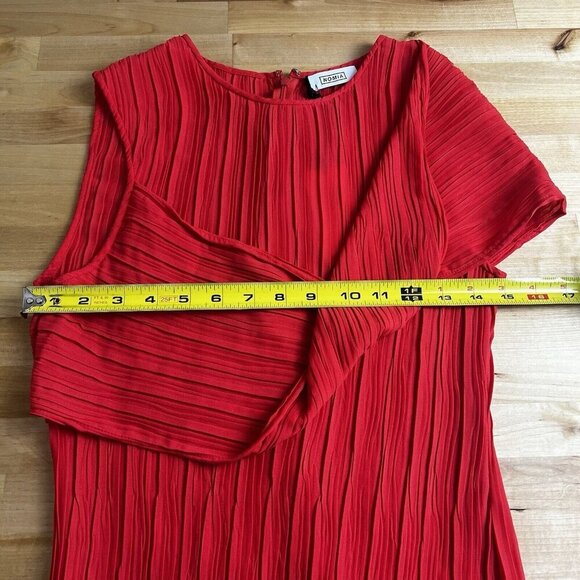Nomia Twist Front Pleated Knee Length Chili Red One‎ Shoulder Dress Size 6 NEW - Picture 12 of 13